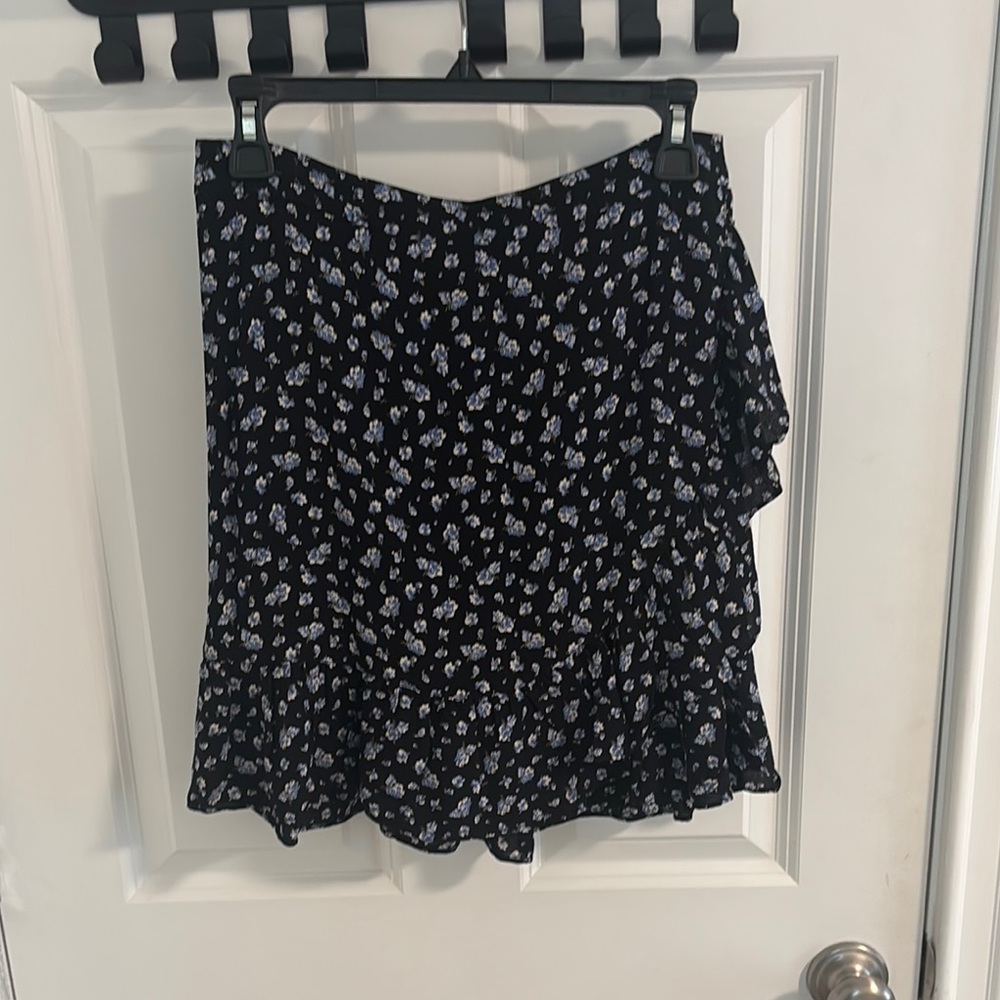 Madewell Black and White Skater Mini Skirt